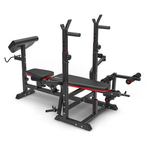 Набор со скамьей HS-1075 Pro и штангой Premium 69 кг Красный, Черный  00-G00000223 фото