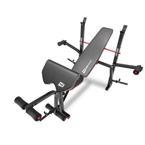 Набор со скамьей HS-1055 Pro и штангой Premium 39 кг Красный, Черный  00-G00000218 фото