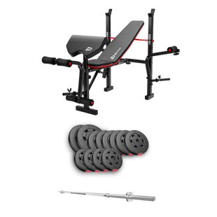 Набор со скамьей HS-1055 Pro и штангой Premium 69 кг Красный, Черный 00-G00000219 фото