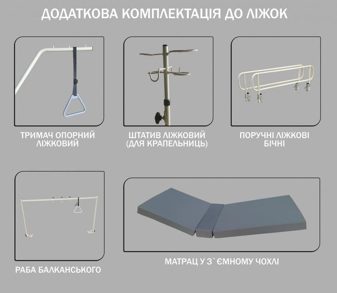 Ліжко функціональне зі швидкоз`ємними бильцями чотирисекційне моделі ЛФк.4.1.3.1.М 4.1.3.1.М фото
